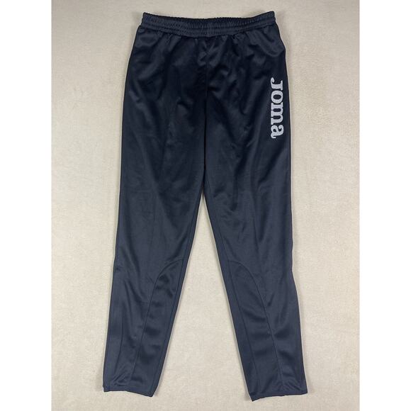 Joma‎ Jogger Track Pants Mens L Elastic Waist Pockets Ankle Zip Tapered Black - Picture 1 of 11